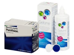 PureVision (6 kpl) + Gelone-piilolinssineste 360 ml