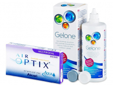 Air Optix Aqua Multifocal (6 kpl) + Gelone 360 ml