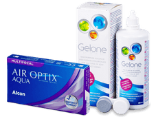 Air Optix Aqua Multifocal (6 kpl) + Gelone 360 ml