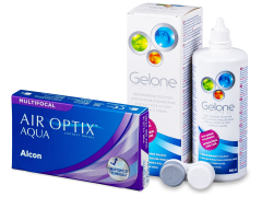 Air Optix Aqua Multifocal (6 kpl) + Gelone 360 ml