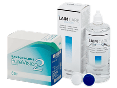 PureVision 2 (6 kpl) + Laim Care -piilolinssineste 400 ml