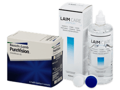 PureVision (6 kpl) + Laim Care -piilolinssineste 400 ml
