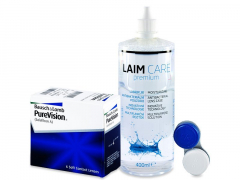 PureVision (6 kpl) + Laim-Care  -piilolinssineste 400ml