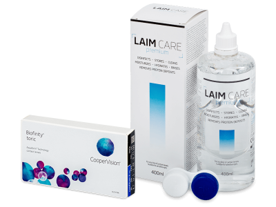 Biofinity Toric (3 kpl) + Laim Care-piilolinssineste 400ml