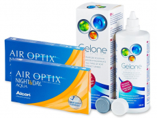 Air Optix Night and Day Aqua (2x3 kpl) + Gelone -piilolinssineste 360 ml