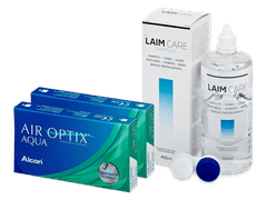 Air Optix Aqua (2x3 kpl) + Laim Care -piilolinssineste 400 ml