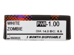 Valkoiset Zombie linssit - tehoilla - ColourVue Crazy (2 kpl)