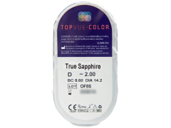 Siniset True Sapphire piilolinssit - tehoilla - TopVue Color (2 kpl)