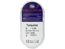 Turkoosit piilolinssit - tehoilla - TopVue Color (2 kpl)