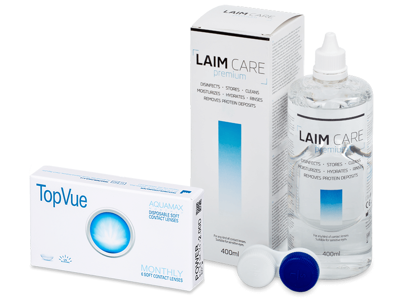 TopVue Monthly (6 kpl) + Laim Care-piilolinssineste 400 ml