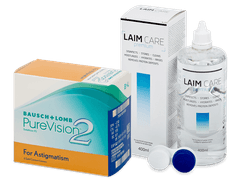 PureVision 2 for Astigmatism (6 kpl) + Laim Care -piilolinssineste 400 ml