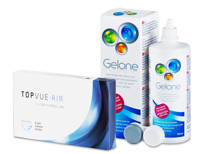 TopVue Air (6 kpl) + Gelone-piilolinssineste 360 ml