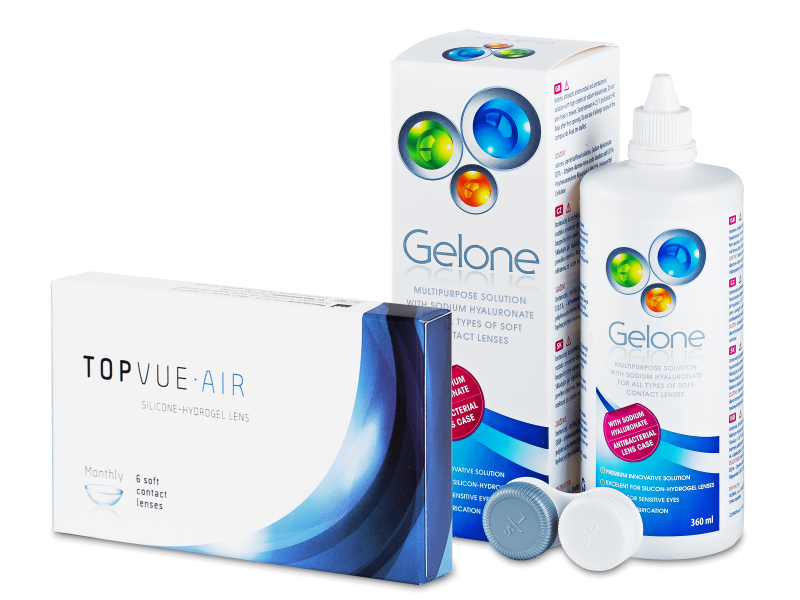 TopVue Air (6 kpl) + Gelone-piilolinssineste 360 ml