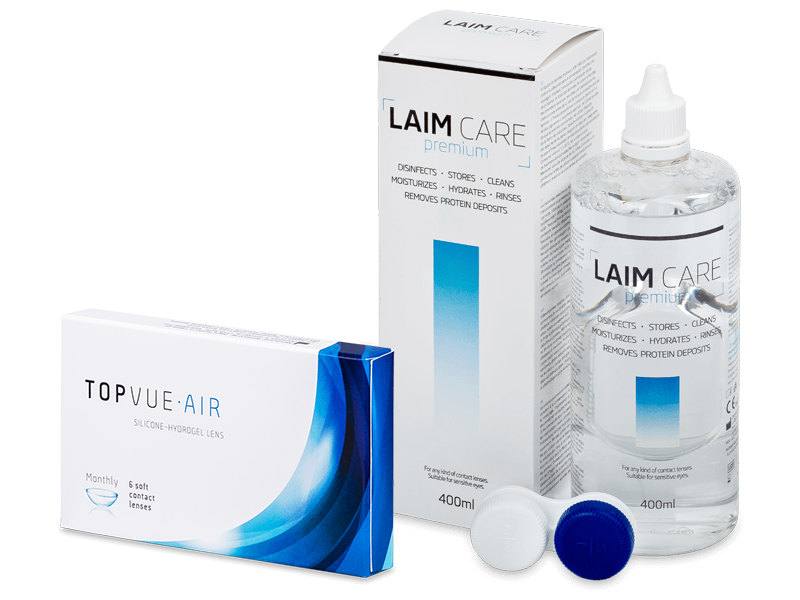 TopVue Air (6 kpl) + LAIM-CARE-piilolinssineste 400 ml