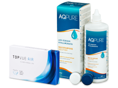 TopVue Air (6 kpl) + AQ Pure  -piilolinssineste 360 ml