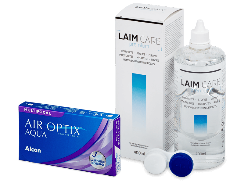 Air Optix Aqua Multifocal (6 kpl) + Laim Care-piilolinssineste 400 ml