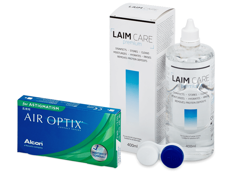 Air Optix for Astigmatism (6 kpl) + Laim Care-piilolinssineste 400 ml