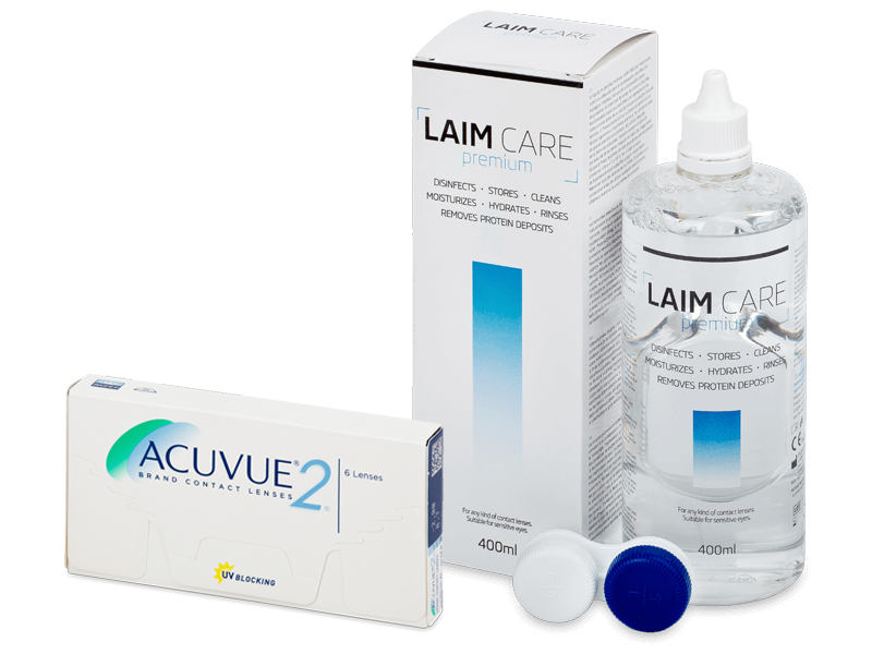 Acuvue 2 (6 kpl) + Laim-Care-piilolinssineste 400 ml