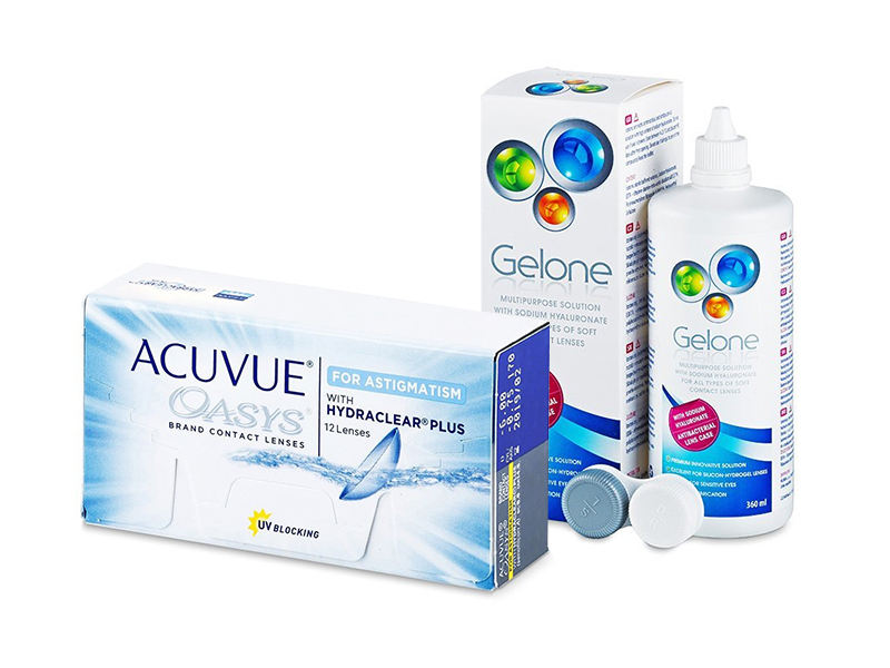 Acuvue Oasys for Astigmatism (12 kpl) + Gelone-piilolinssineste 360 ml
