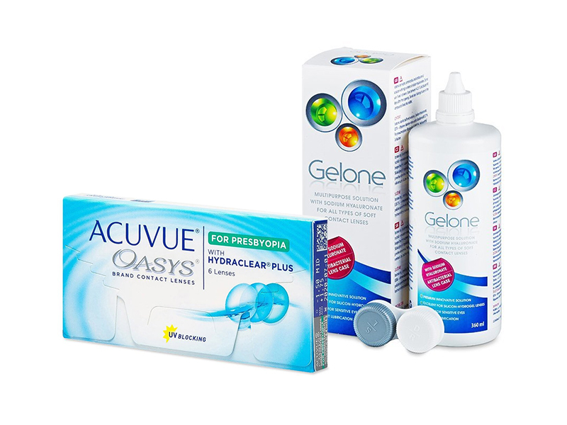 Acuvue Oasys for Presbyopia (6 kpl) + Gelone-piilolinssineste 360 ml