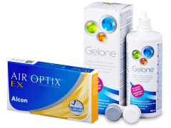 Air Optix EX (3 kpl) + Gelone-piilolinssineste 360 ml