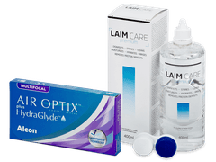 Air Optix plus HydraGlyde Multifocal (6 kpl) + Laim Care -piilolinssineste 400 ml