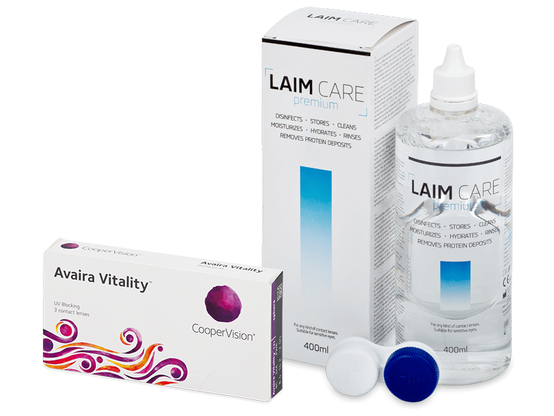 Avaira Vitality (3 kpl) + Laim-Care-piilolinssineste 400 ml