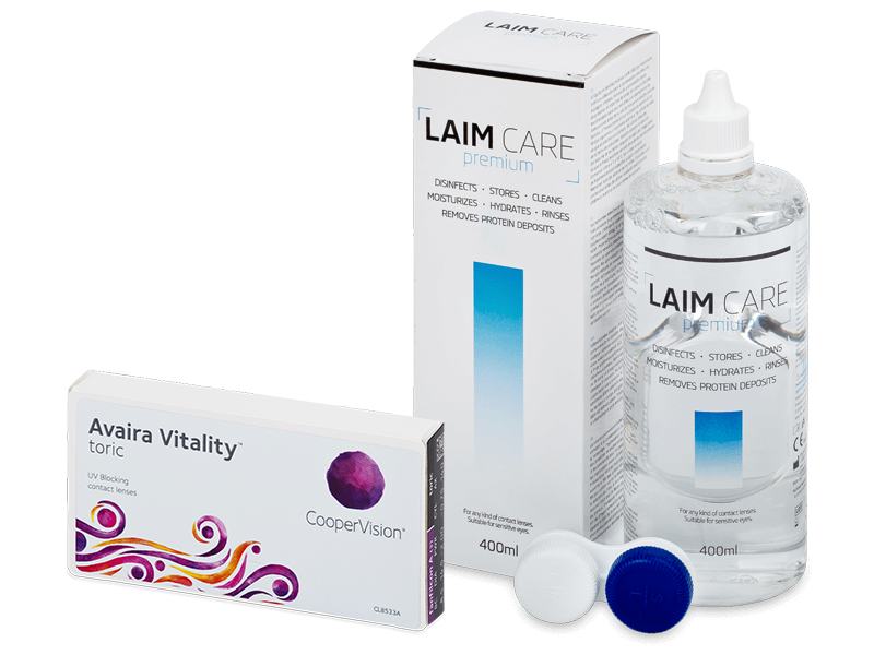 Avaira Vitality Toric (3 kpl) + Laim-Care-piilolinssineste 400 ml