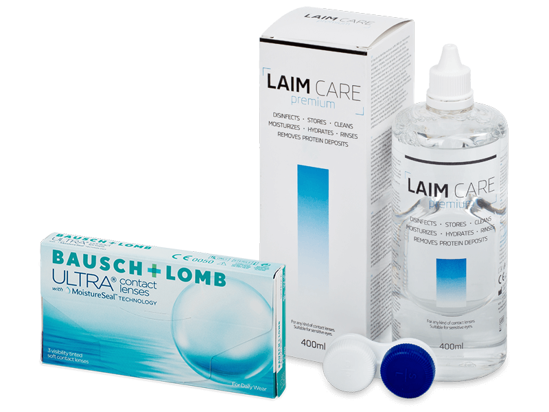 Bausch + Lomb ULTRA (3 kpl) + Laim-Care-piilolinssineste 400 ml