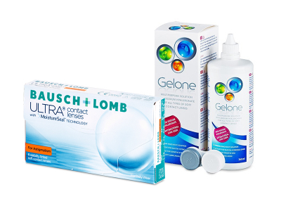 Bausch + Lomb ULTRA for Astigmatism (6 kpl) + Gelone-piilolinssineste 360 ml