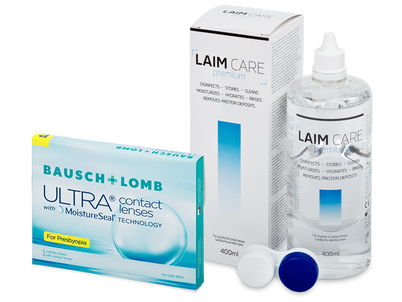 Bausch + Lomb ULTRA for Presbyopia (3 kpl) + Laim-Care-piilolinssineste 400 ml