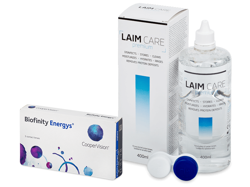 Biofinity Energys (3 kpl) + Laim-Care-piilolinssineste 400 ml