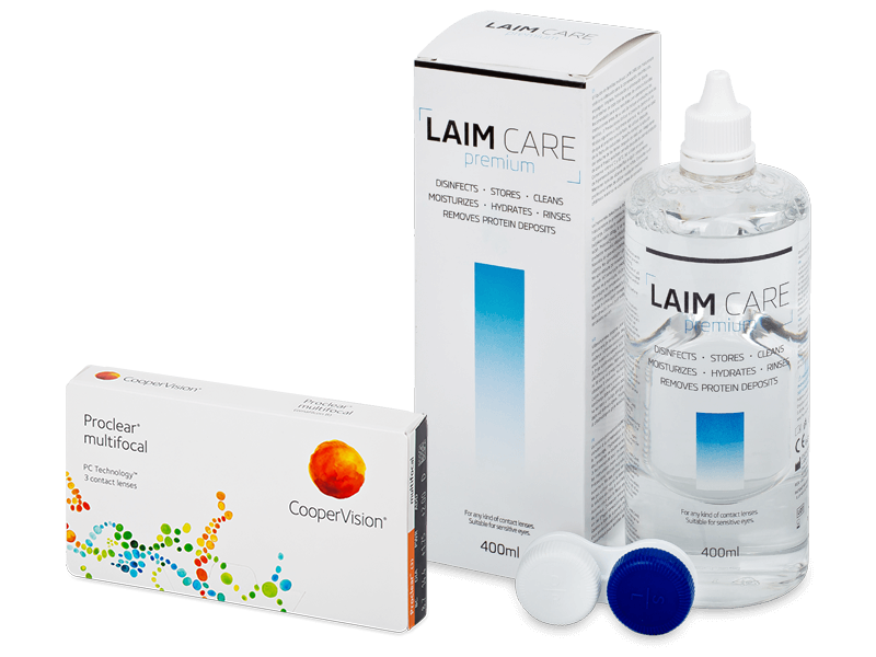 Proclear Multifocal (3 kpl) + Laim-Care-piilolinssineste 400 ml