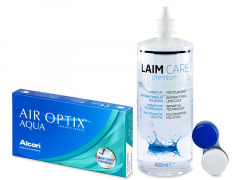 Air Optix Aqua (6 kpl) + Laim Care-piilolinssineste 400ml