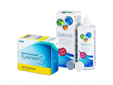 PureVision 2 for Presbyopia (6 kpl) + Gelone-piilolinssineste 360 ml