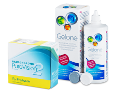 PureVision 2 for Presbyopia (6 kpl) + Gelone-piilolinssineste 360 ml