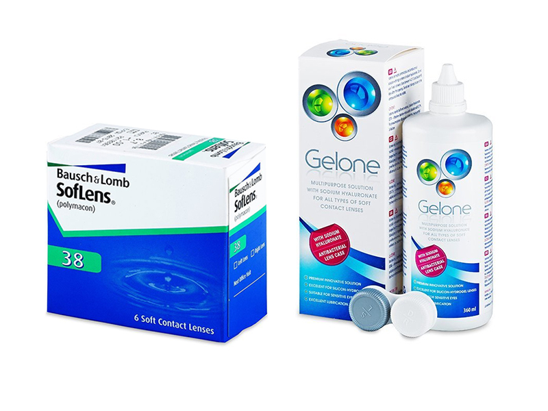 SofLens 38 (6 kpl) + Gelone-piilolinssineste 360 ml