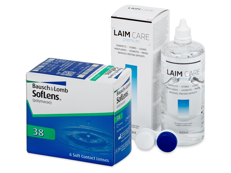 SofLens 38 (6 kpl) + Laim-Care-piilolinssineste 400 ml