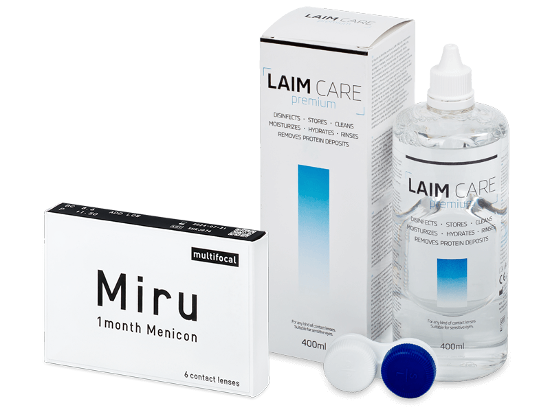 Miru 1month Menicon multifocal (6 kpl) + Laim-Care-piilolinssineste 400 ml