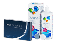 TopVue Premium (6 kpl) + Gelone -piilolinssineste 360 ml