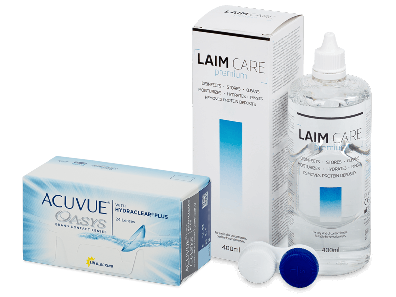 Acuvue Oasys (24 kpl) + Laim Care-piilolinssineste 400 ml