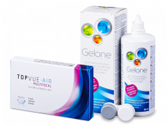 TopVue Air Multifocal (3 kpl) + Gelone -piilolinssineste 360 ml