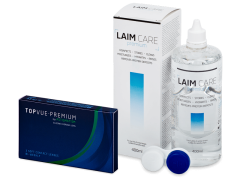 TopVue Premium for Astigmatism (3 kpl) + Laim-Care piilolinssineste 400 ml