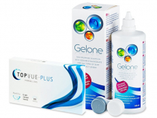 TopVue Monthly PLUS (6 kpl) + Gelone -piilolinssineste 360 ml