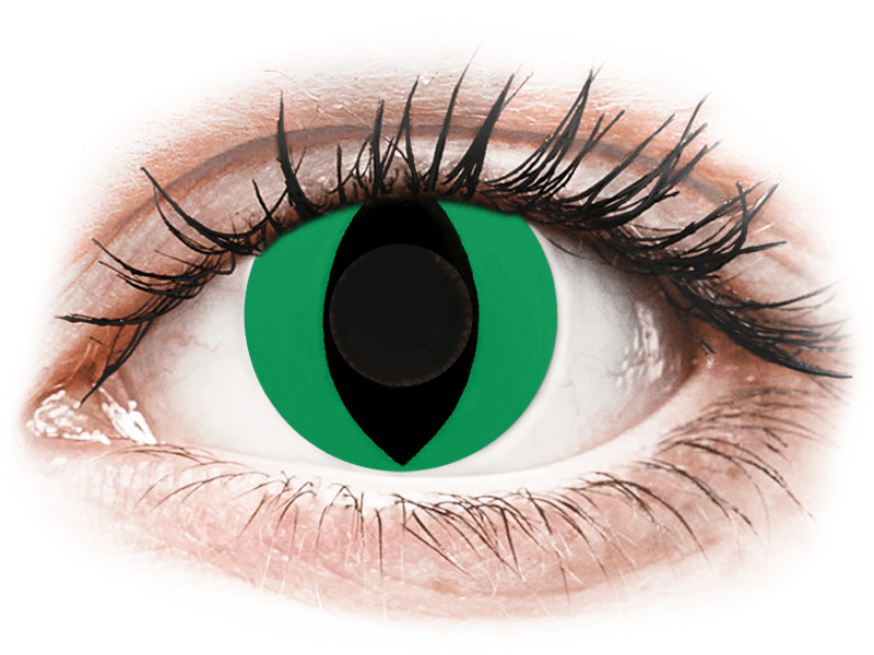 CRAZY LENS - Cat Eye Green - Ei-Dioptriset (2 kpl)
