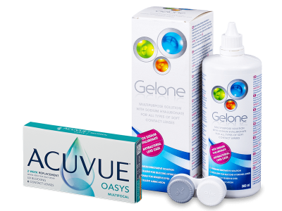 Acuvue Oasys Multifocal (6 linssiä) + Gelone-piilolinssineste 360 ml