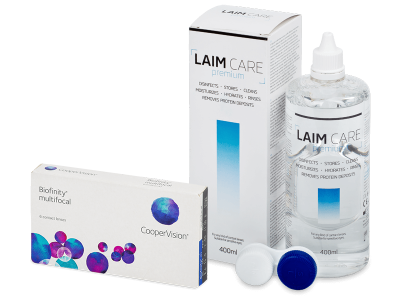 Biofinity Multifocal (6 kpl) + Laim Care-piilolinssineste 400 ml