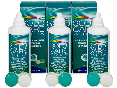 SoloCare Aqua -piilolinssineste 3 x 360 ml 