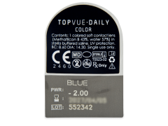 TopVue Daily Color - Blue - päivittäislinssit voimakkuuksilta (2 linssiä)