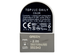TopVue Daily Color - Green - päivittäislinssit voimakkuuksilta (2 linssiä)